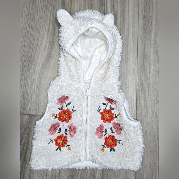 Nannette Baby Other - Floral Embroidered Kids Vest - White